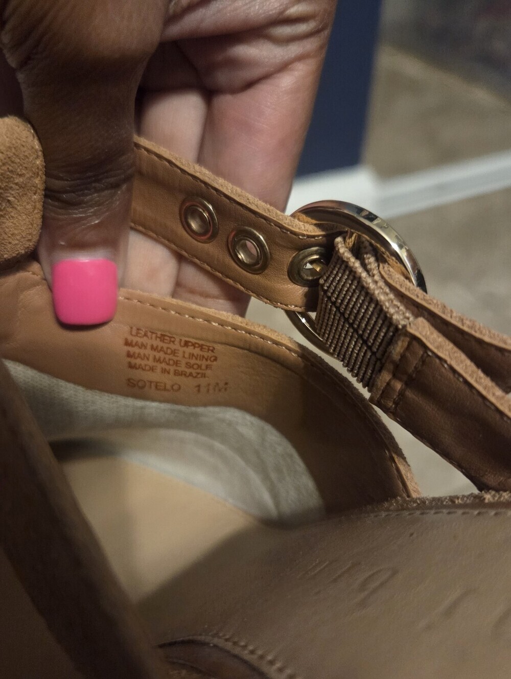 Gianni Bini Womens Sotelo Brown Leather Buckle Chunky Heel Platform Clogs. Sz 11 - Picture 11 of 11